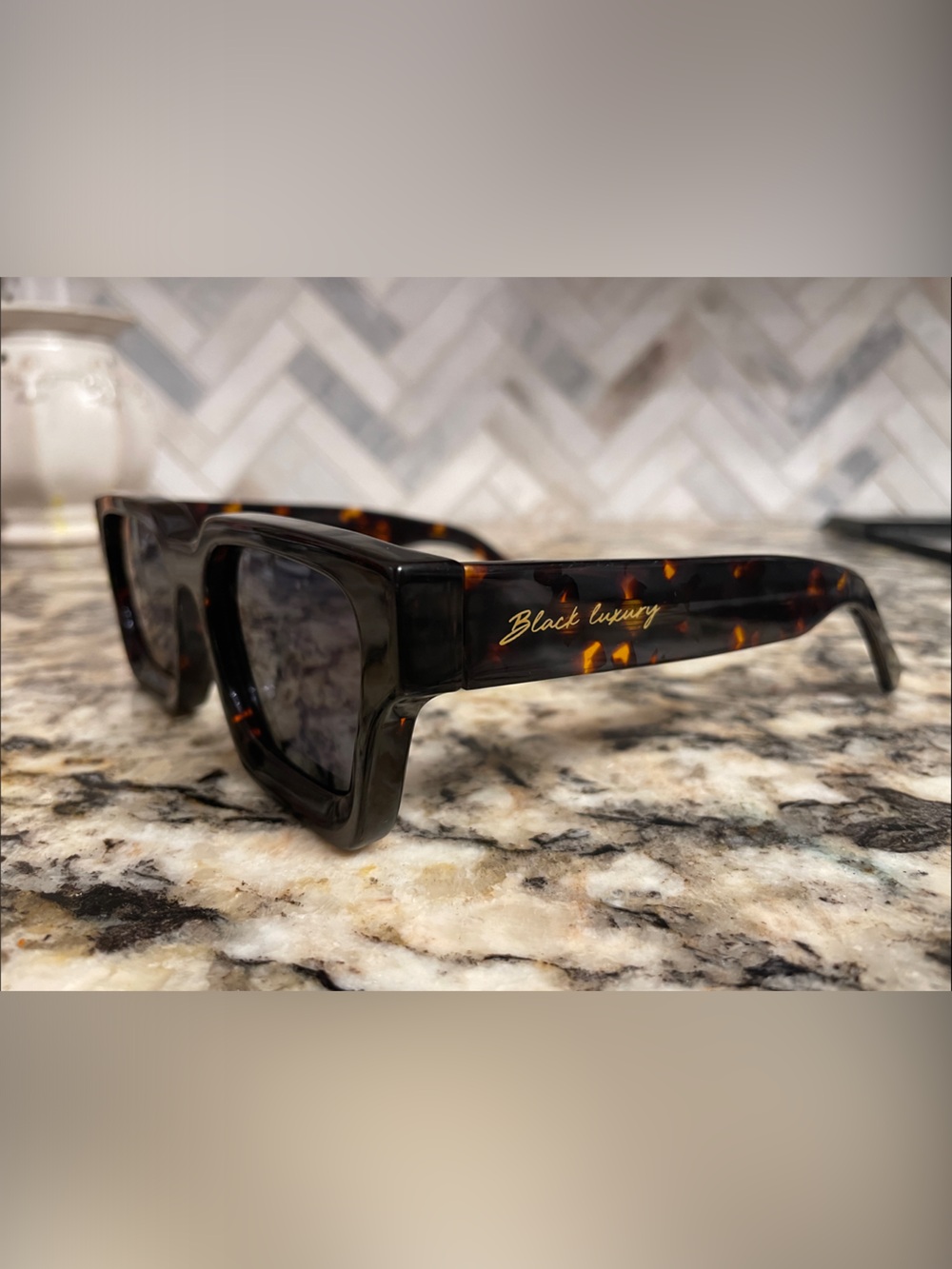 Black Luxury Tortoiseshell Sunglasses -